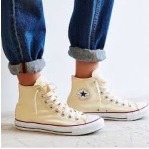 Converse | Shoes | Converse Cream High Top Sneakers Chuck Taylors | Poshmark